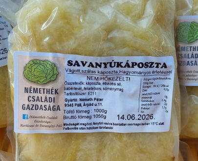 savanyúkáposzta, szálas